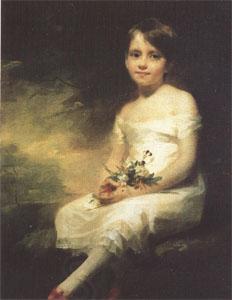 Sir Henry Raeburn A Little Girl Carrying Flowers (mk05) oil painting picture